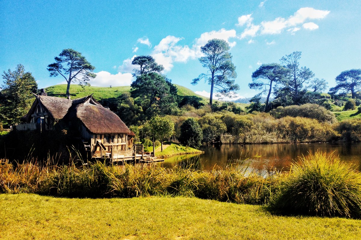 Hobbit holes and gardens at the Hobbiton Movie Set