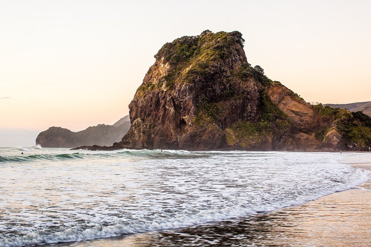 Piha Beach and Lion Rock on Auckland's west coast