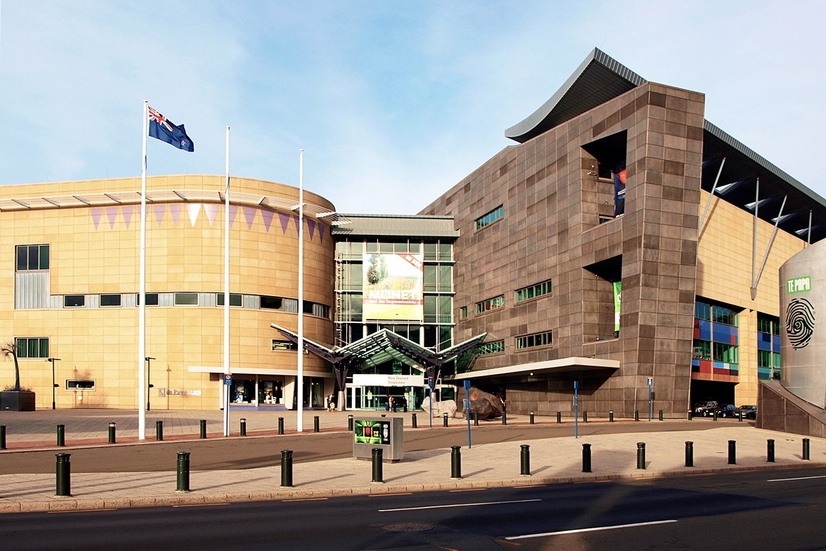The Te Papa Tongarewa museum building on Wellington's waterfront