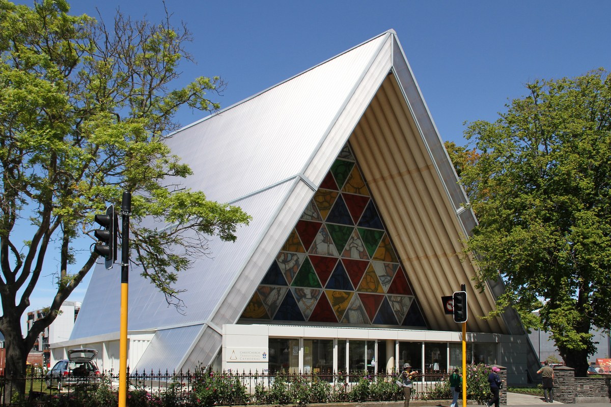 The triangular Transitional Cathedral in central Christchurch