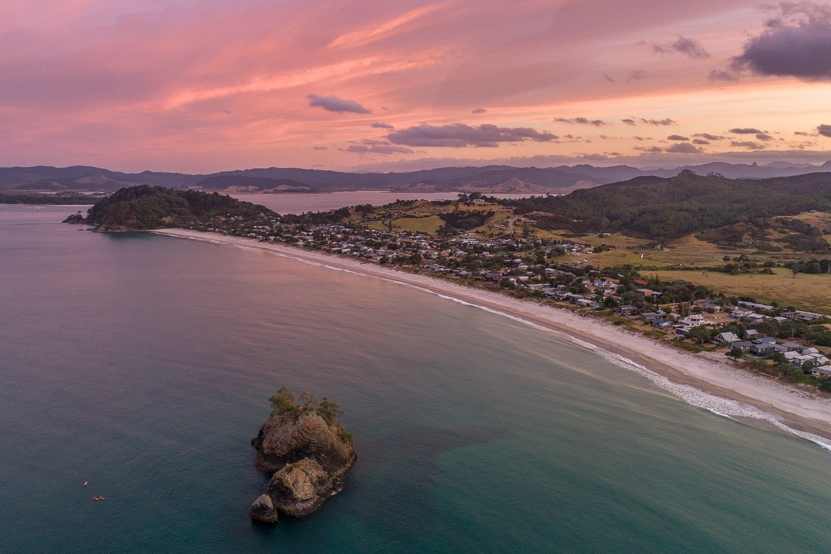Coastal bay and headland near New Chums Beach